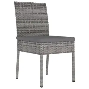 Berkfield Garden Dining Chairs 4 pcs Poly Rattan Grey