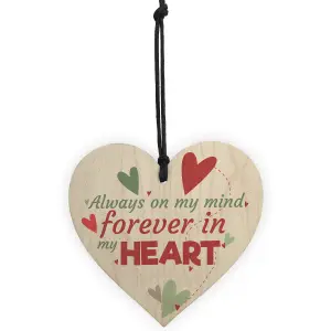 Red Ocean Forever In My Heart Anniversary Gift Wooden Heart Friendship Sign Love Relationship Family Plaques