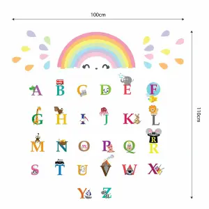 Walplus Colourful Rainbows, Alphabet, Education, Nursery, Babyroom, Kids, Wall Stickers Kids Sticker PVC Multicoloured