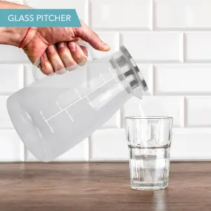 HEFTMAN Glass Jug & Lid Heat Resistant - 2L