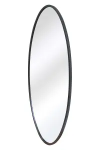 MirrorOutlet The Ovale Black Metal Framed Oval Wall Mirror 200cm x 112cm