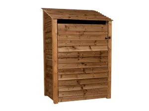 Wooden log store with door W-119cm, H-180cm, D-88cm - brown finish