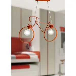 Luminosa Bike Pendant Ceiling Light, Orange