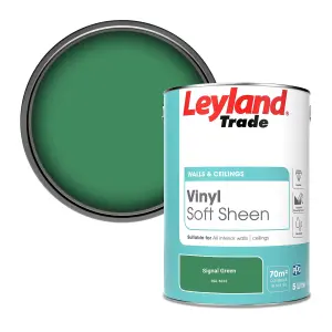 Leyland Trade Vinyl Soft Sheen Walls & Ceilings Emulsion Paint Signal Green (RAL 6032) - 5L