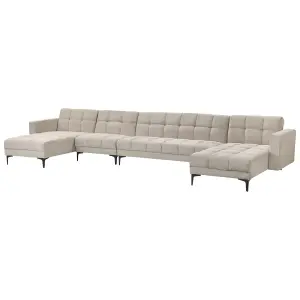 U-Shaped Sofa ALNES Beige 6 Seater Symmetrical