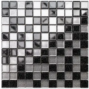 Glass mosaic on mesh for bathroom or kitchen 300mm x 300mm - Starry black