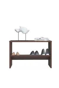 Mio Shoe Storage Rack 2 Tier Shoe Shelves, 68 x 25 x 44 cm, Walnut