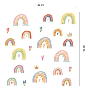 Walplus Combo Kids - Cheerful Nursery Cute Rainbows Wall Sticker PVC