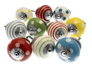 MangoTreeKnobs - Mixed Coloured Ceramic Cupboard Knobs Drawer Pulls Kitchen Knobs Cabinet (MG-98)