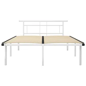 Berkfield Bed Frame White Metal 140x200 cm