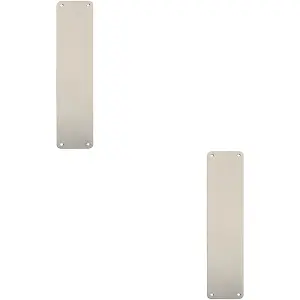 2x Plain Door Finger Plate 350 x 75mm Satin Stainless Steel Push Plate