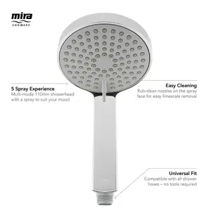 Mira Miniduo EV Exposed Thermostatic Mixer Shower Valve 133 - 153mm Riser Rail