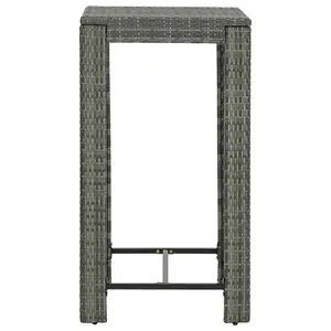 Berkfield Garden Bar Table Grey 60.5x60.5x110.5 cm Poly Rattan