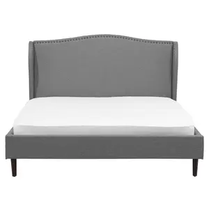 Fabric EU King Size Bed Grey COLMAR