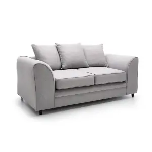 Darcy 2 Seater Sofa in Light Grey Linen Fabric