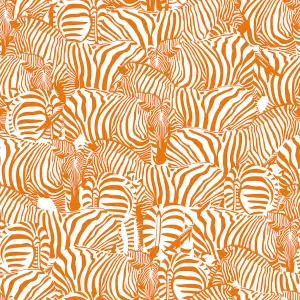 Bobbi Beck eco-friendly orange zebra wallpaper