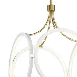 Luminosa Kichler Ciri Integrated LED Pendant Ceiling Light White with Champagne Gold, 3000K