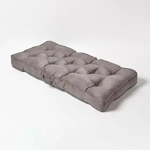 Homescapes Grey Faux Suede 2 Seater Booster Cushion