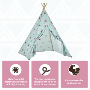 Disney Moana Kids Teepee Tent with Carry Bag - Easy to Assemble & Dismantle, Foldable & Portable Indoor Playhouse