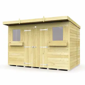 10 x 7 Feet Pent Summer Shed - Wood - L214 x W302 x H201 cm