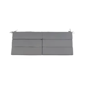 GoodHome Denia Steel grey Plain Rectangular Bench cushion (L)116cm x (W)48cm