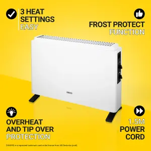 Zanussi Electric Convection Heater Convector Radiator 2000W White ZCVH4004