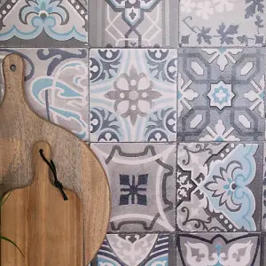 d-c-fix Moroccan Tile Simenta Grey 3D Splashback Wallpaper for Kitchen and Bathroom 4m(L) 67.5cm(W)