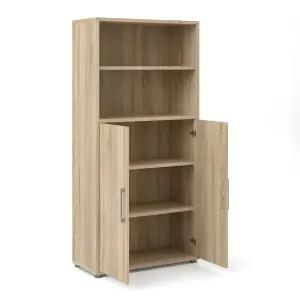 Prima Bookcase 4 Shelves with 2 Doors in Oak