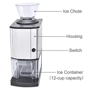 Electric Ice Crusher Automatic Ice Shaver Machine W/ Ice Tray & Scoop Stainless