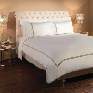 MEDITERRANEAN LINENS Sicily 100% Egyptian Cotton 600 Thread Count Super King Size Duvet Cover 260x220cm