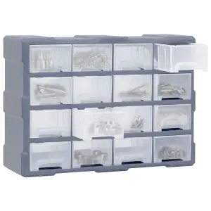 Berkfield Multi-drawer Organiser with 16 Middle Drawers 52x16x37 cm