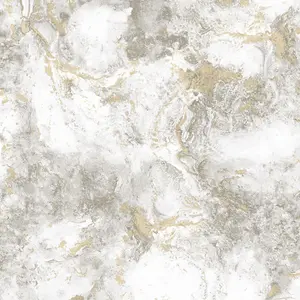 Luxe Collection Marble Heavyweight Vinyl Wallpaper Grey / Gold World of Wallpaper WOW088