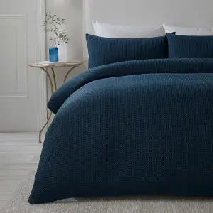 Lindly Textured Waffle Duvet Cover Set