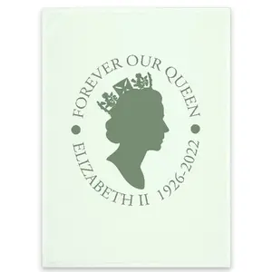 Queen Elizabeth II Forever Our Queen Tea Towel Pastel Mint (One Size)