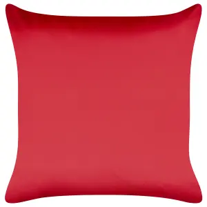 Set of 2 Cushions MARSHMALLOW Velvet 45 x 45 cm Abstract Red