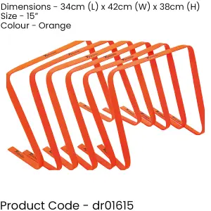 6 PACK 15 Inch Flat Training Hurdles - Flexible Football Footwork Jump Drill Kit