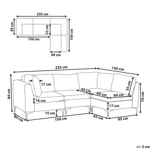 Corner Sofa EVJA Navy Blue Velvet Left Hand