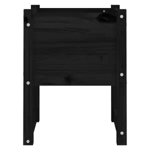 Berkfield Planter Black 40x40x52.5 cm Solid Wood Pine