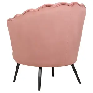 Beliani Retro Armchair LOVIKKA Velvet Pink