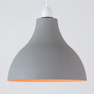 ValueLights Dexter Retro Style Grey Cement Stone Effect Ceiling Pendant Light Shade