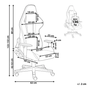 Beliani Modern Gaming Chair Taupe WARRIOR