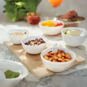 URBNLIVING 500ml White Opal Glass Luminarc Cereal Bowl Set of 6