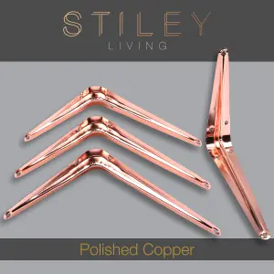 London Shelf Bracket 150X200mm Polished Copper (Pack Of 4)