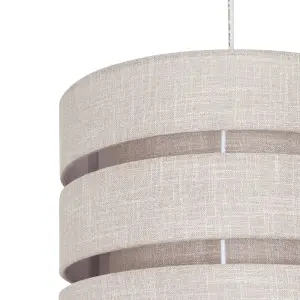 Inlight Light Grey Woven effect Slubby Trio Light shade (D)33cm