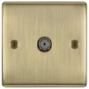 BG Antique Brass Semi-flush Single TV socket