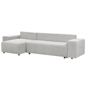 Corner Sofa LUSPA Light Grey Fabric Right Hand