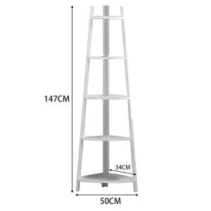 Garden 5-Tier White Wood Display Plant Stand