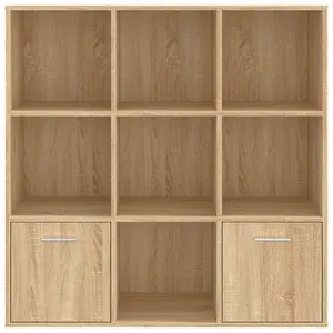 Berkfield Book Cabinet Sonoma Oak 98x30x98 cm Engineered Wood