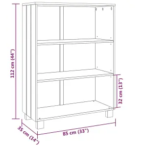 Berkfield Book Cabinet Honey Brown 85x35x112 cm Solid Wood Pine