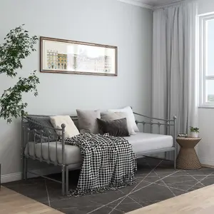 Berkfield Pull-out Sofa Bed Frame Grey Metal 90x200 cm